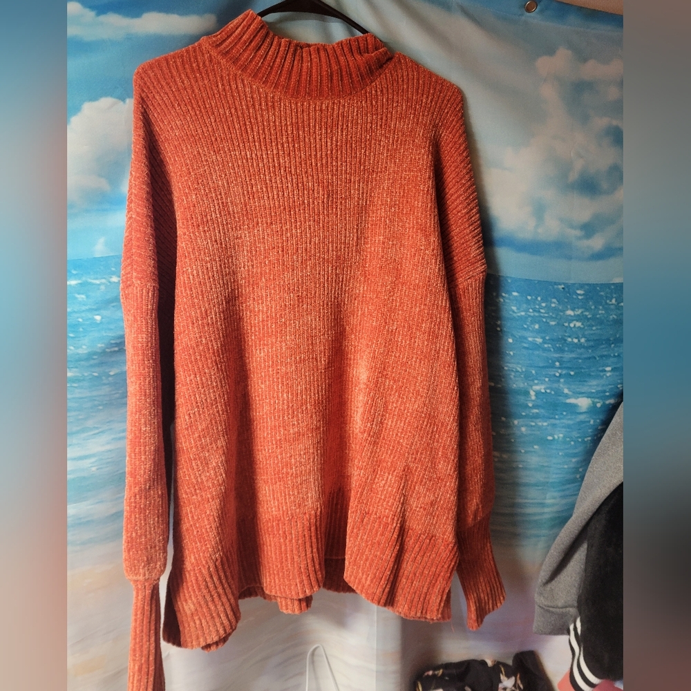 Forever 21 NWT Orange-Red Women's Oversized Sweater‎ Size Large